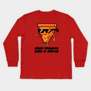 People Disappoint Pizza is Eternal Pixelated Kids Long Sleeve T-Shirt